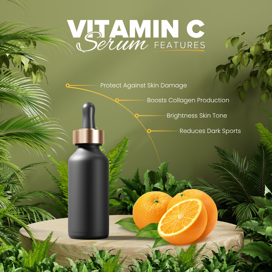 green and white minimalist vitamin c product feature instagram post